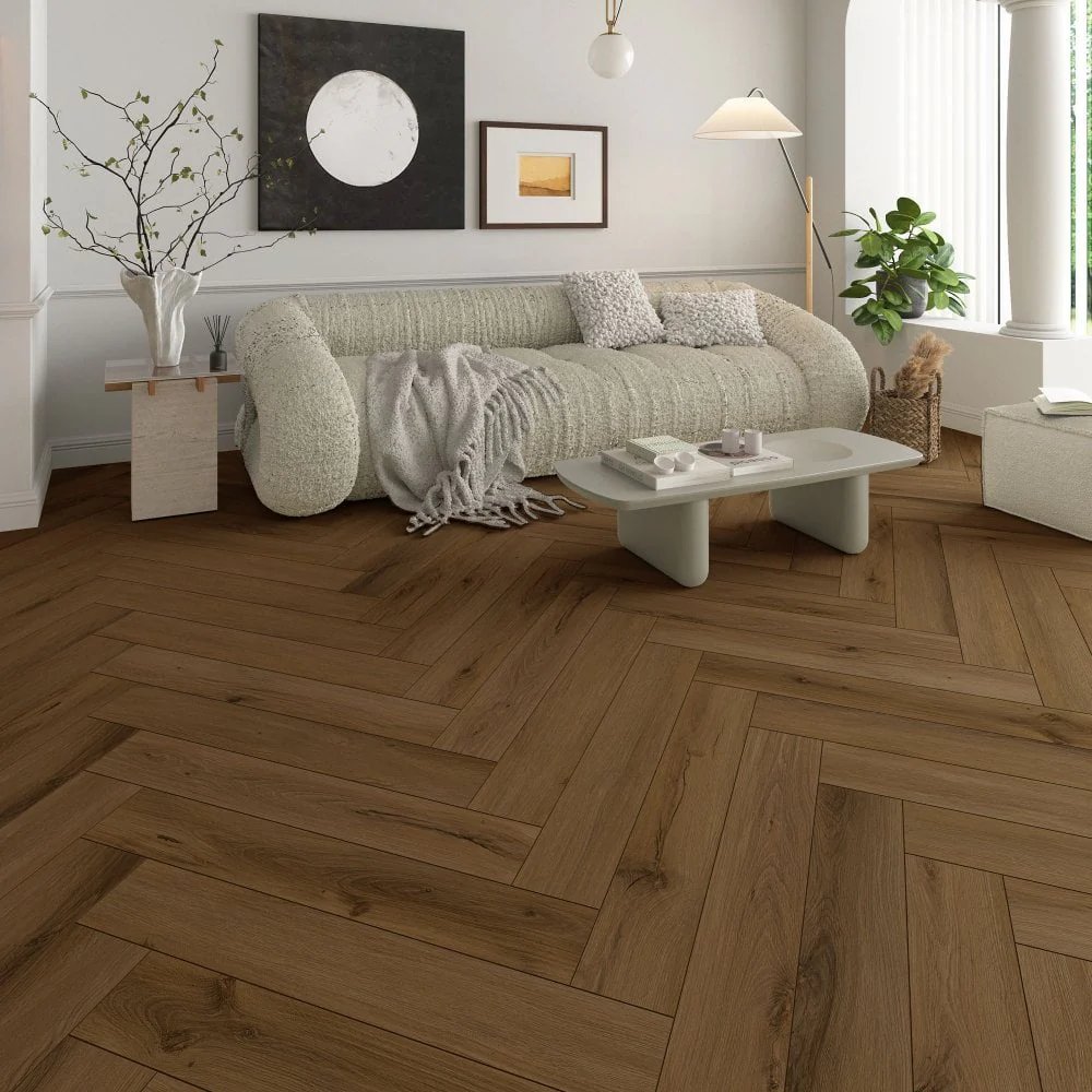 Maple Ridge Oak - Foundation Herringbone LVT 5mm Anti-Microbial UV ...