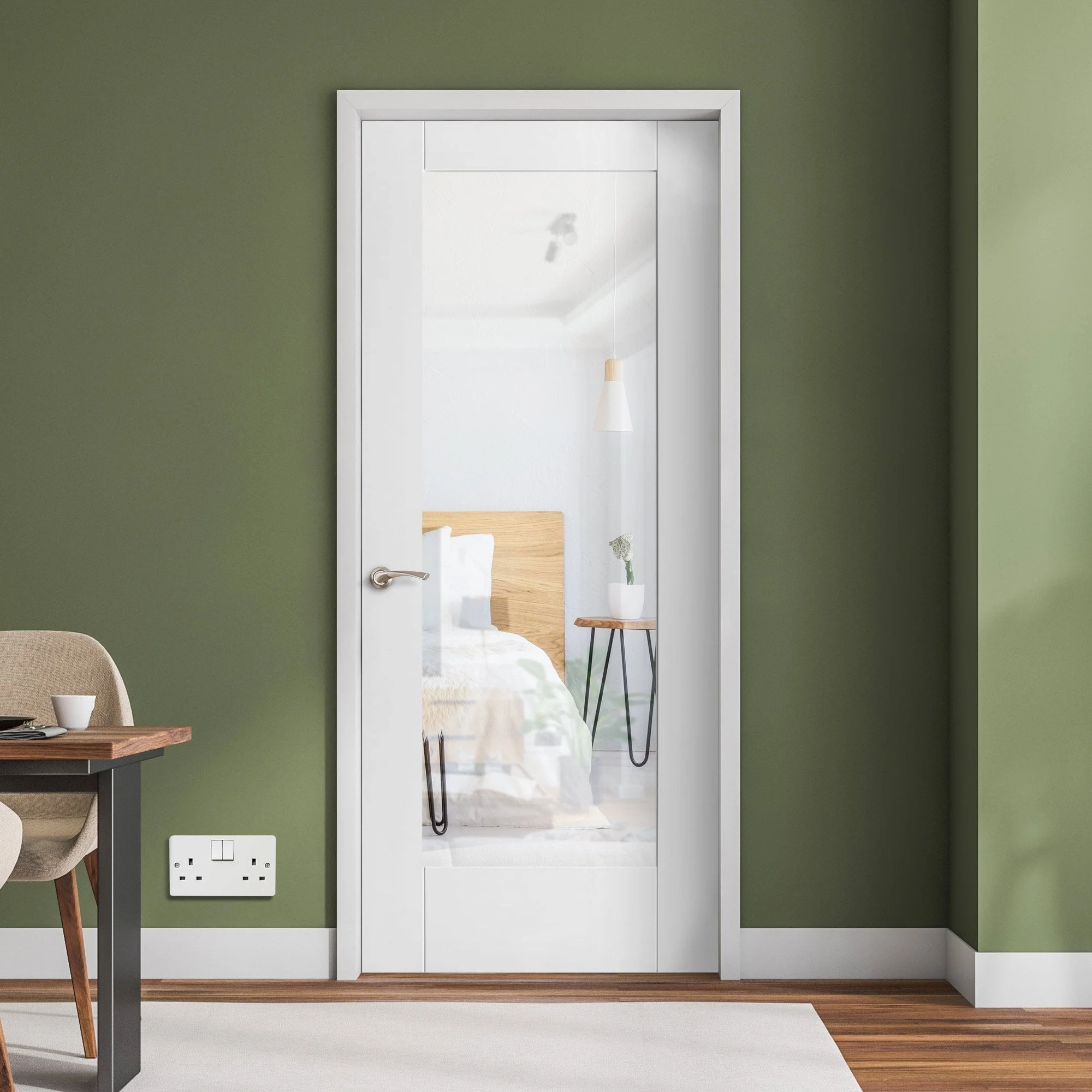White Internal Primed Pattern 10 1 Light Clear Glass Made-to-Measure ...