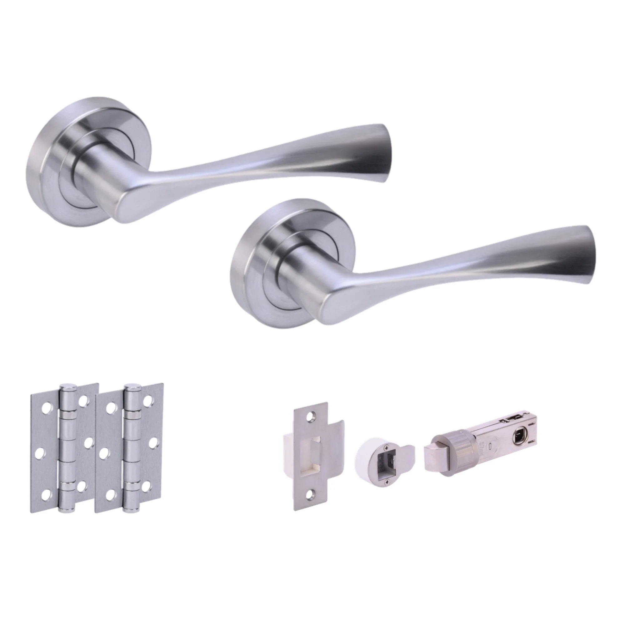 Oasis Round Rose Lever Door Handle Set - Polished Chrome (341520 ...